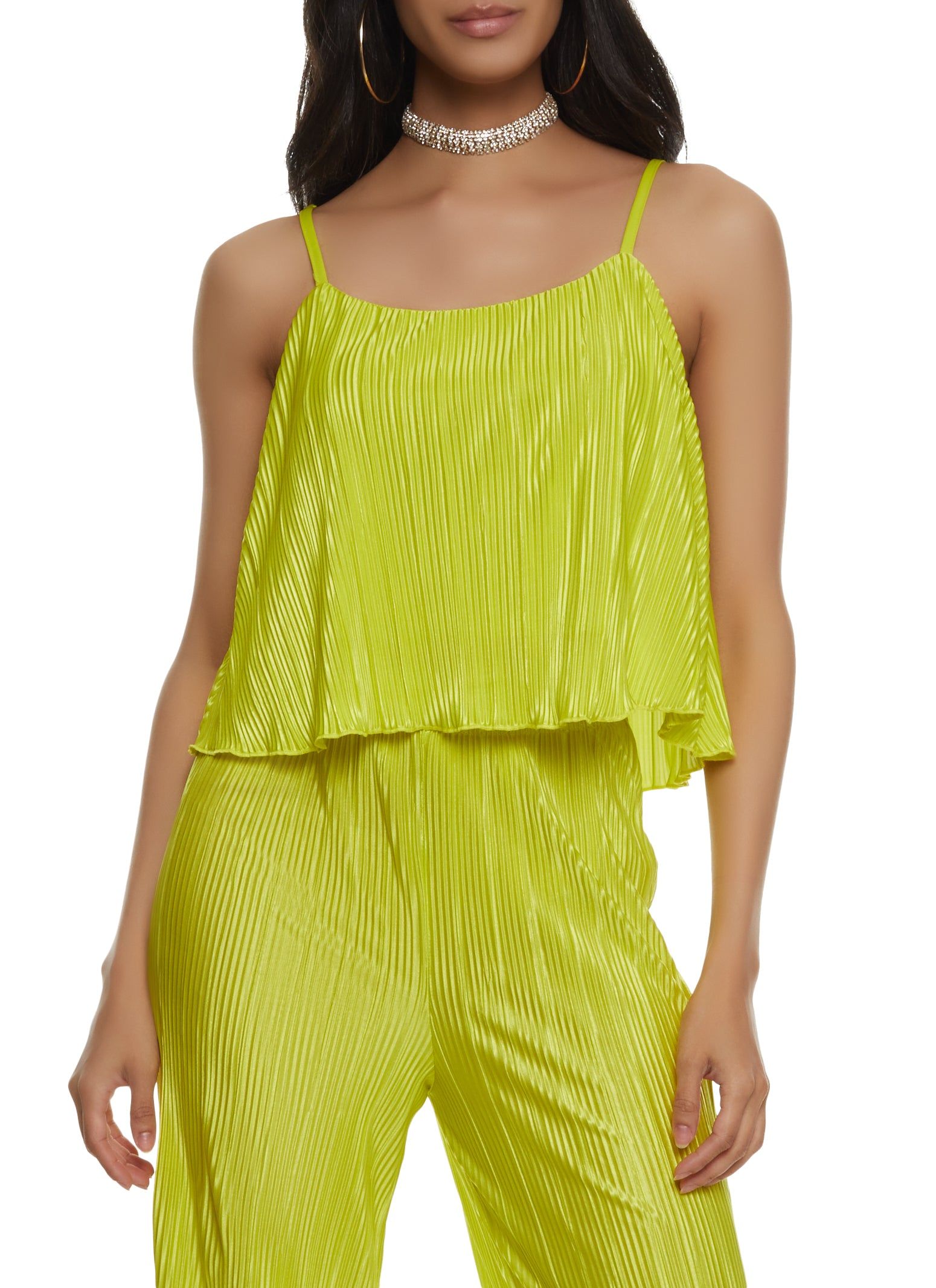 Plisse Scoop Neck Cami sold by Rainbow