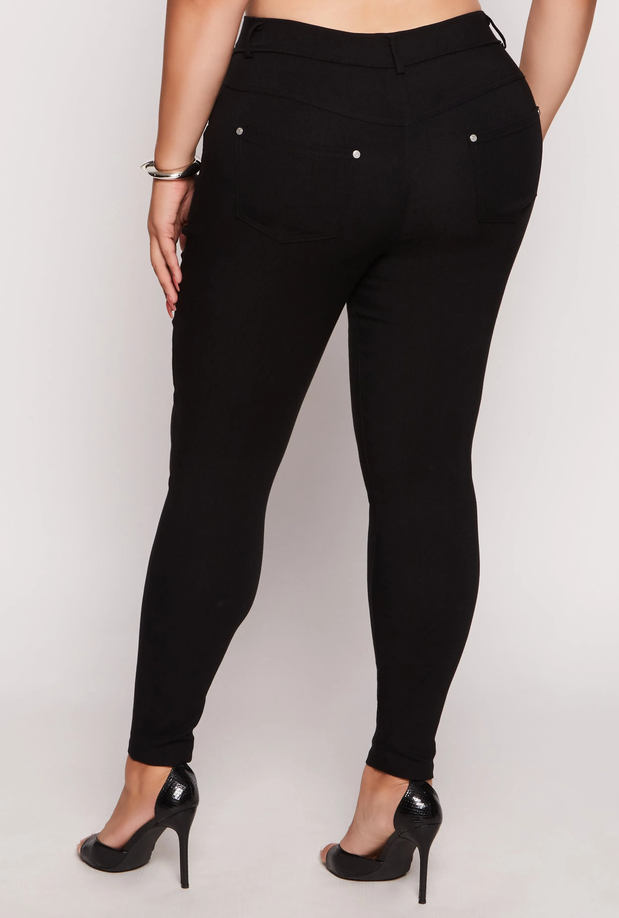 Plus Size Stretch Zipper Detail High Waist Pants sold by Rainbow product image thumbnail 3