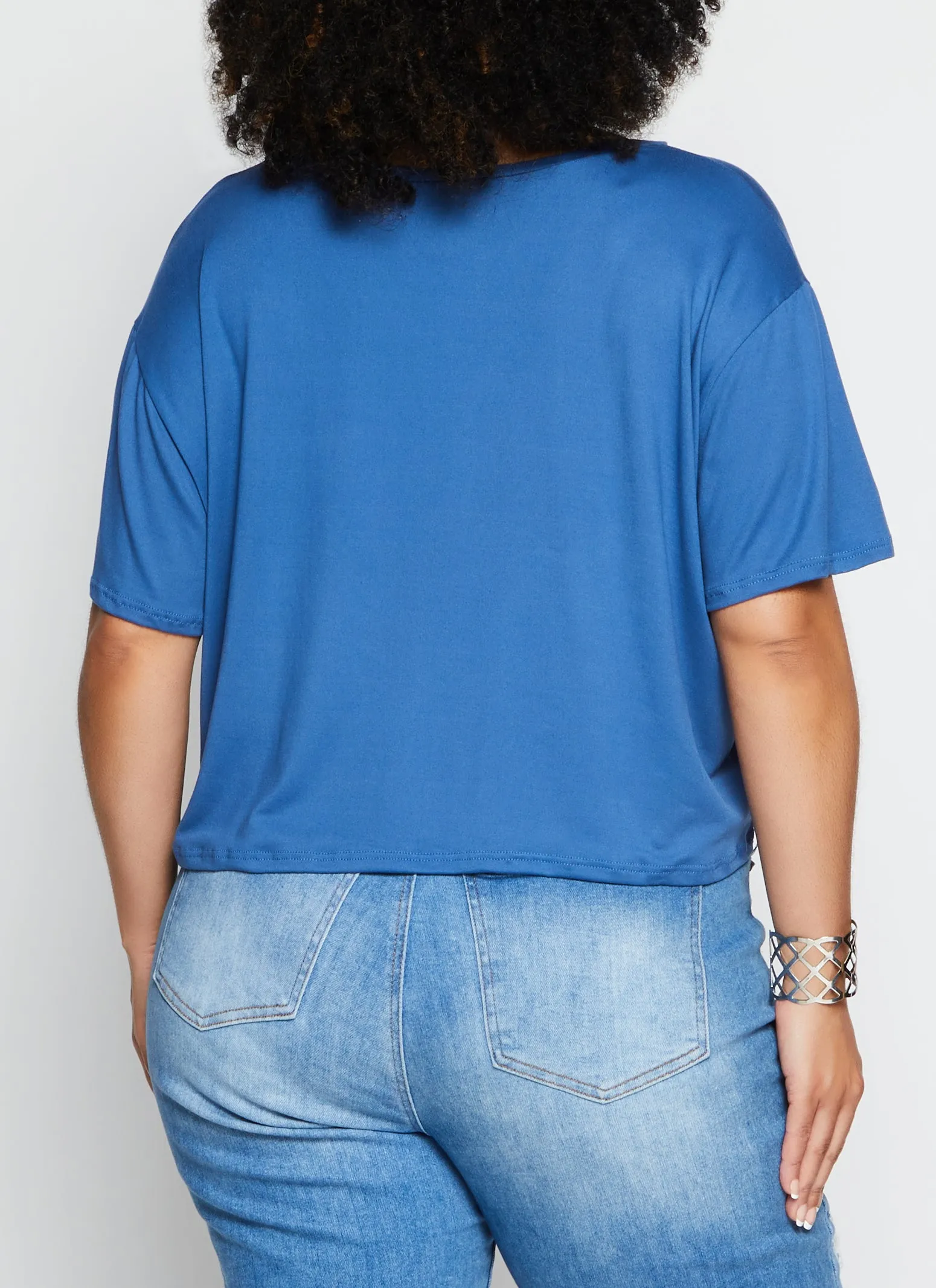 Plus Size Love Life Rhinestone Patch Graphic Tee sold by Rainbow product image thumbnail 3