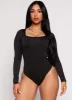 Square Neck Long Sleeve Bodysuit sold by Rainbow