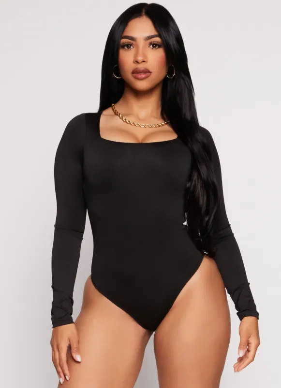 Square Neck Long Sleeve Bodysuit sold by Rainbow