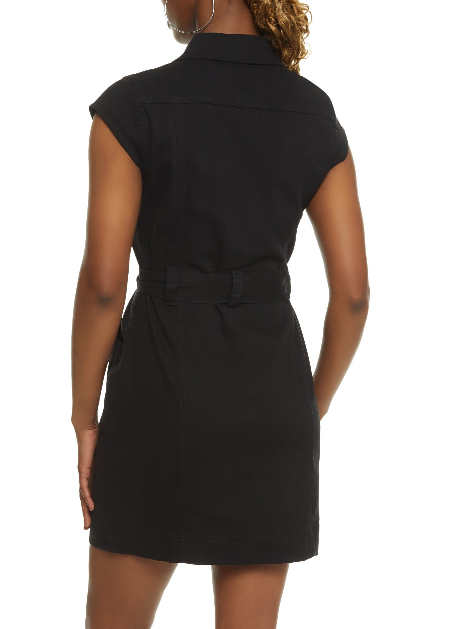 Twill Button Front Belted Shirt Dress sold by Rainbow product image thumbnail 3