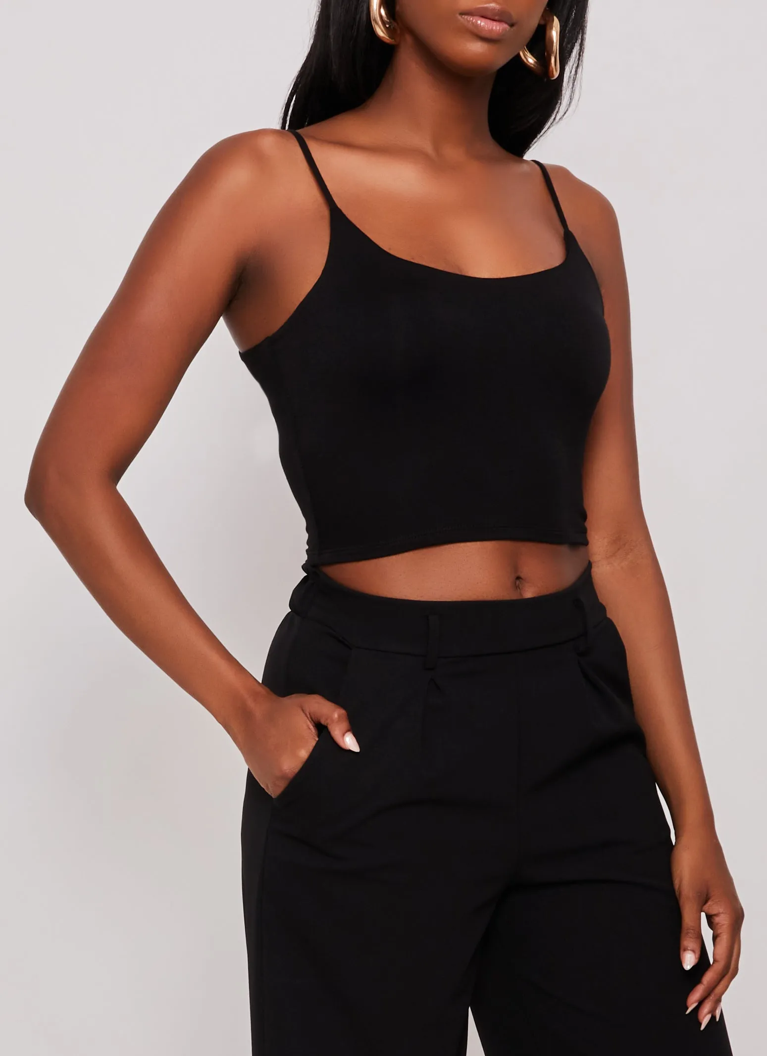 Double Lined Scoop Neck Cropped Cami sold by Rainbow