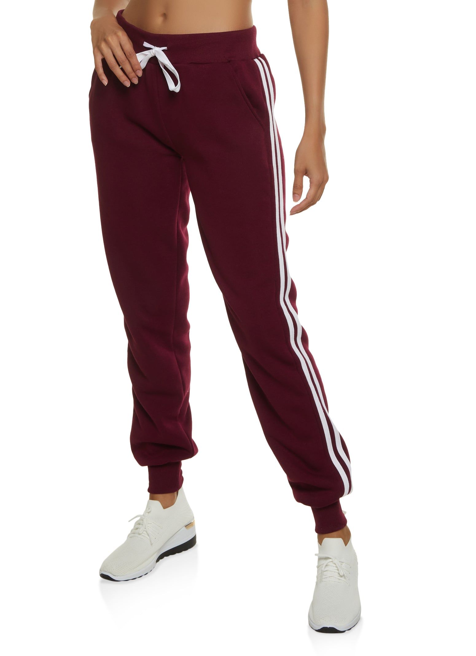 Drawstring Varsity Stripe Joggers sold by Rainbow