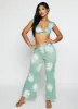 Printed High Waist Wide Leg Pants sold by Rainbow
