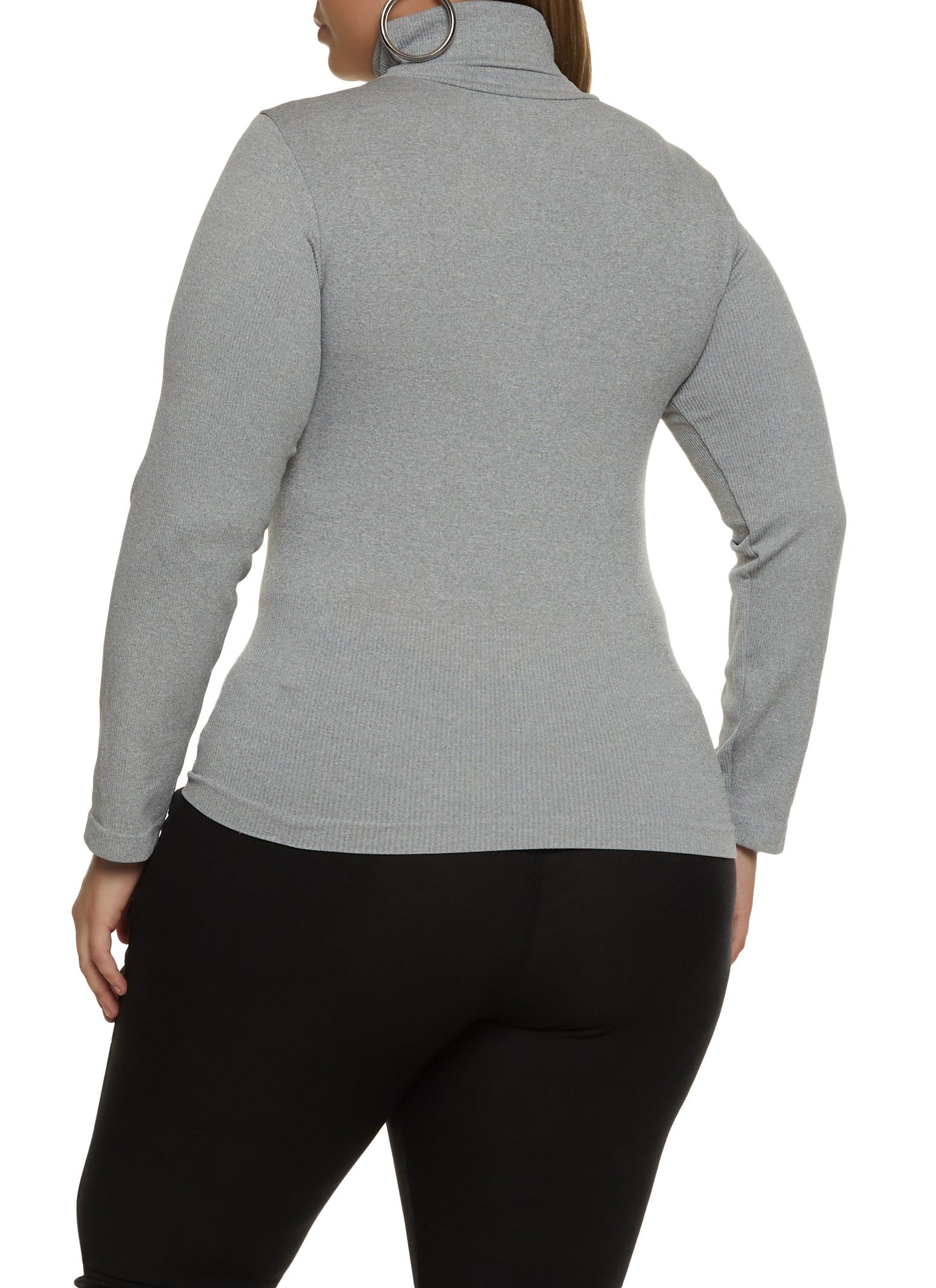 Plus Size Basic Long Sleeve Turtleneck Top sold by Rainbow product image thumbnail 2