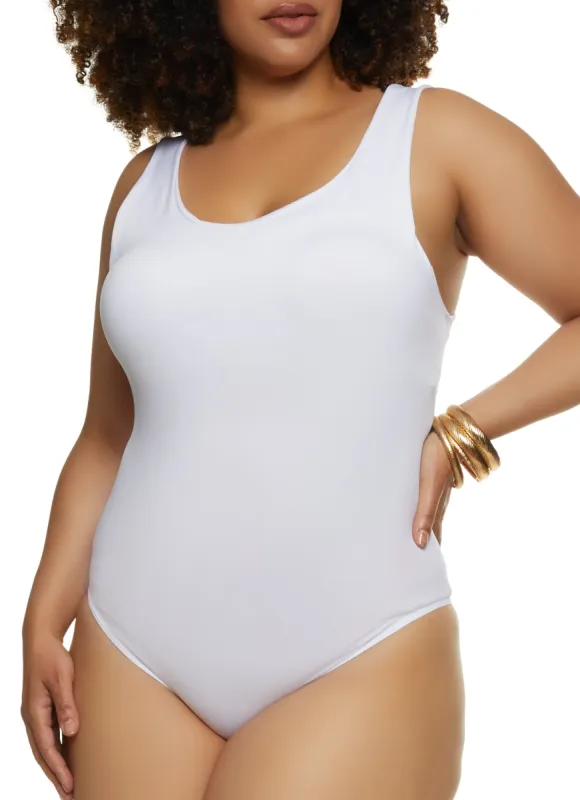 Plus Size Seamless Scoop Neck Bodysuit sold by Rainbow