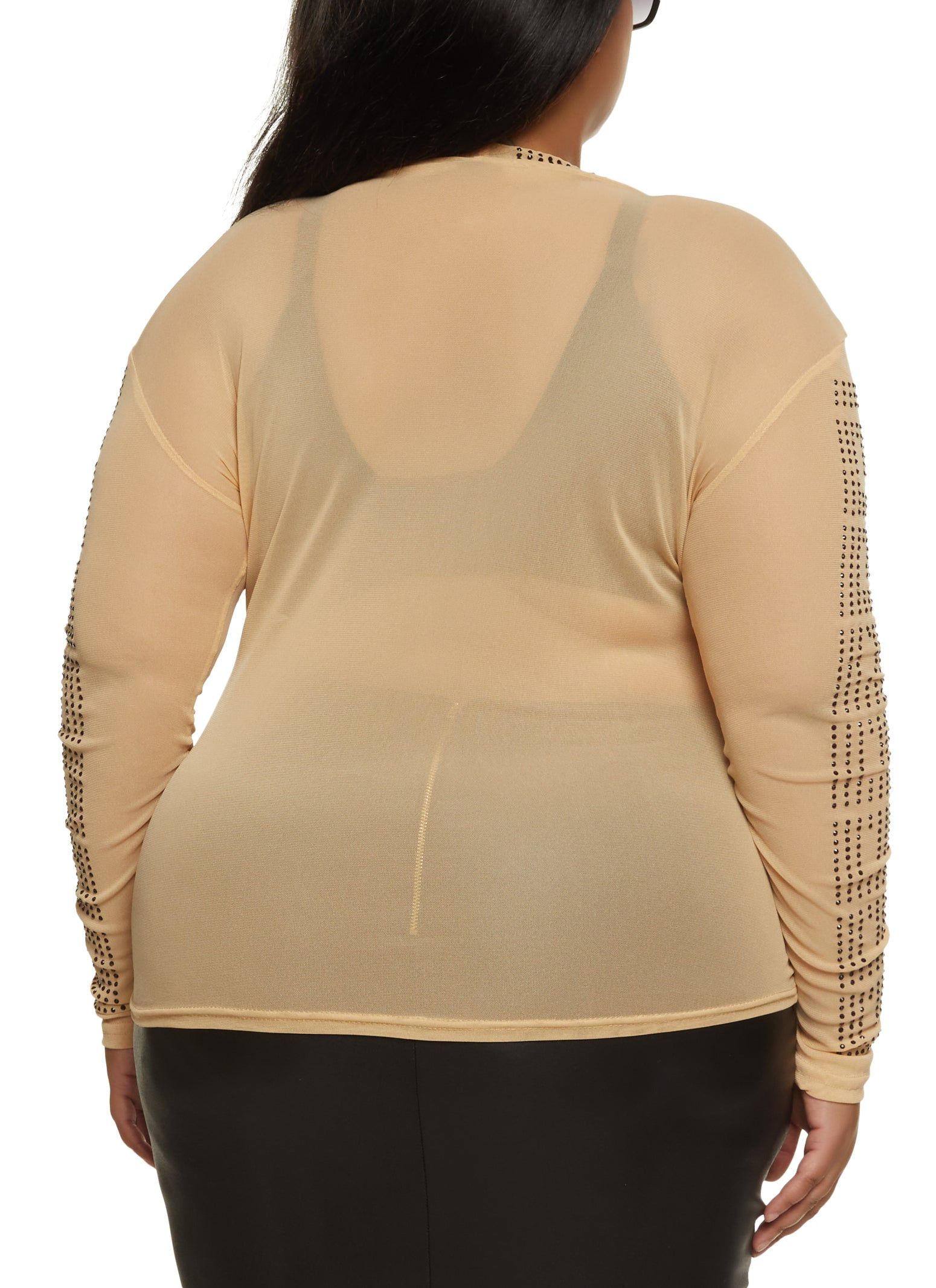 Plus Size Rhinestone Greek Key Sheer Top sold by Rainbow product image thumbnail 2