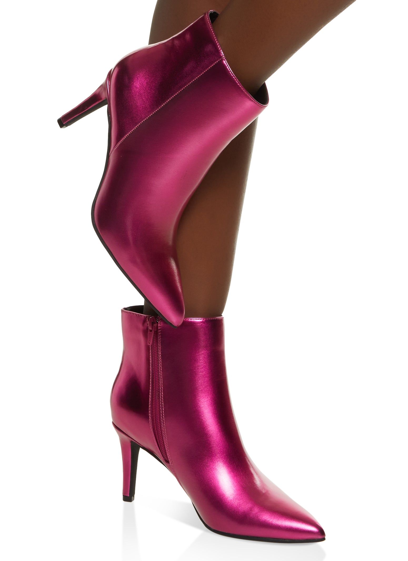 Pointed Toe Side Zip Stiletto Booties sold by Rainbow