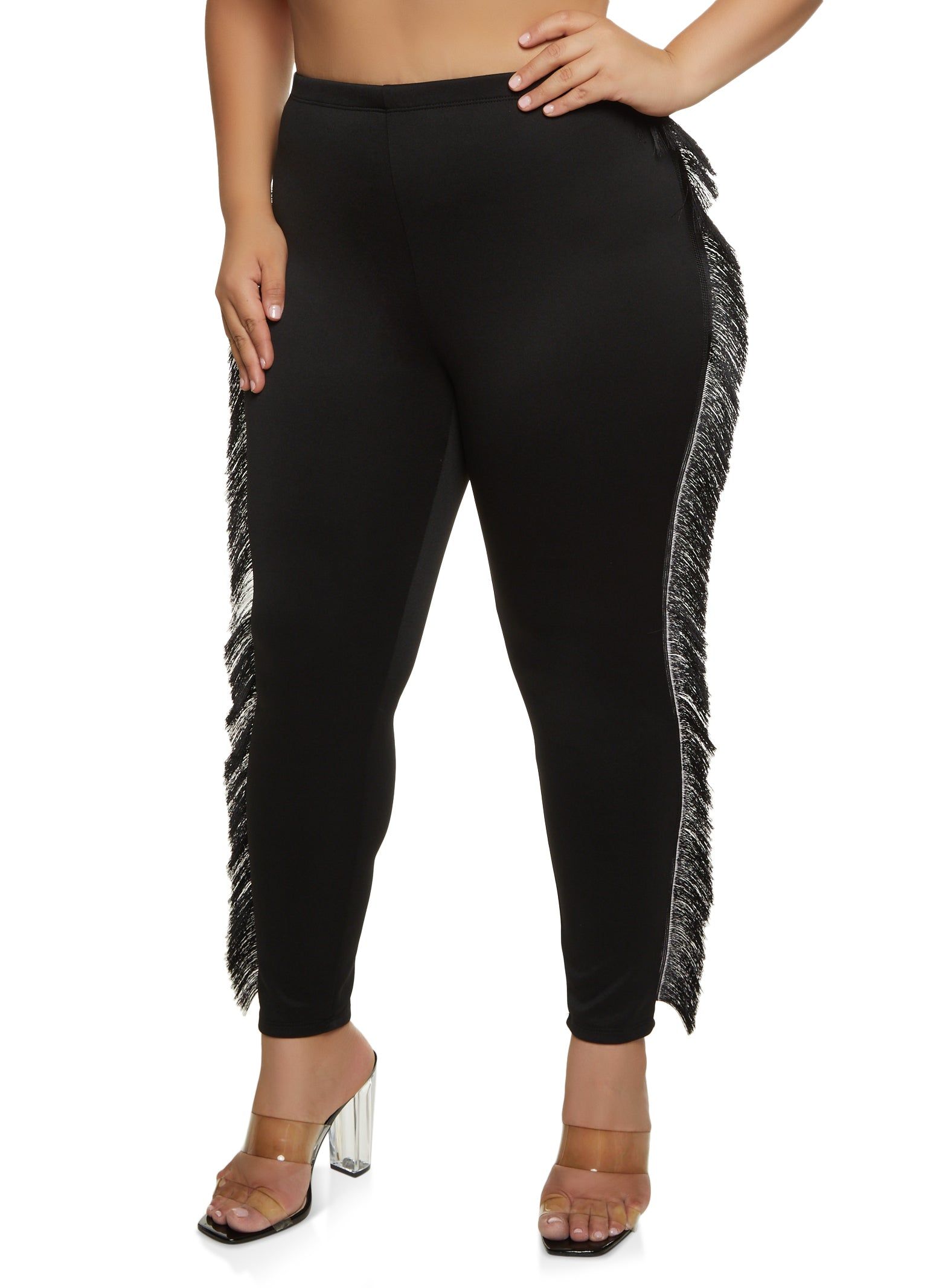 Plus Size Fringe Side Scuba Pants sold by Rainbow