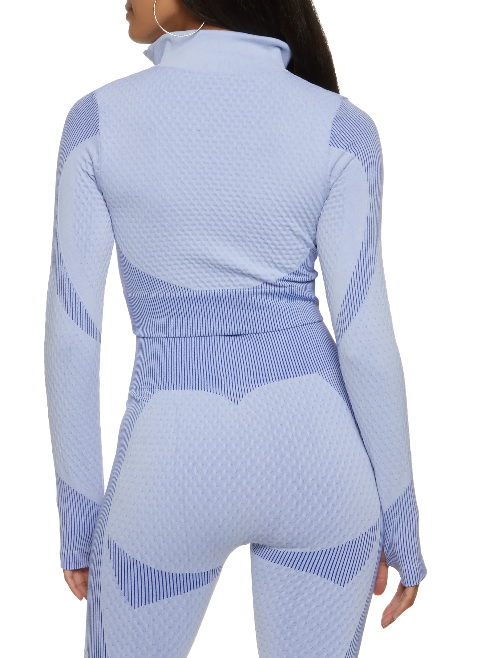 Daisy Seamless Textured Knit Zip Front Track Jacket sold by Rainbow product image thumbnail 3