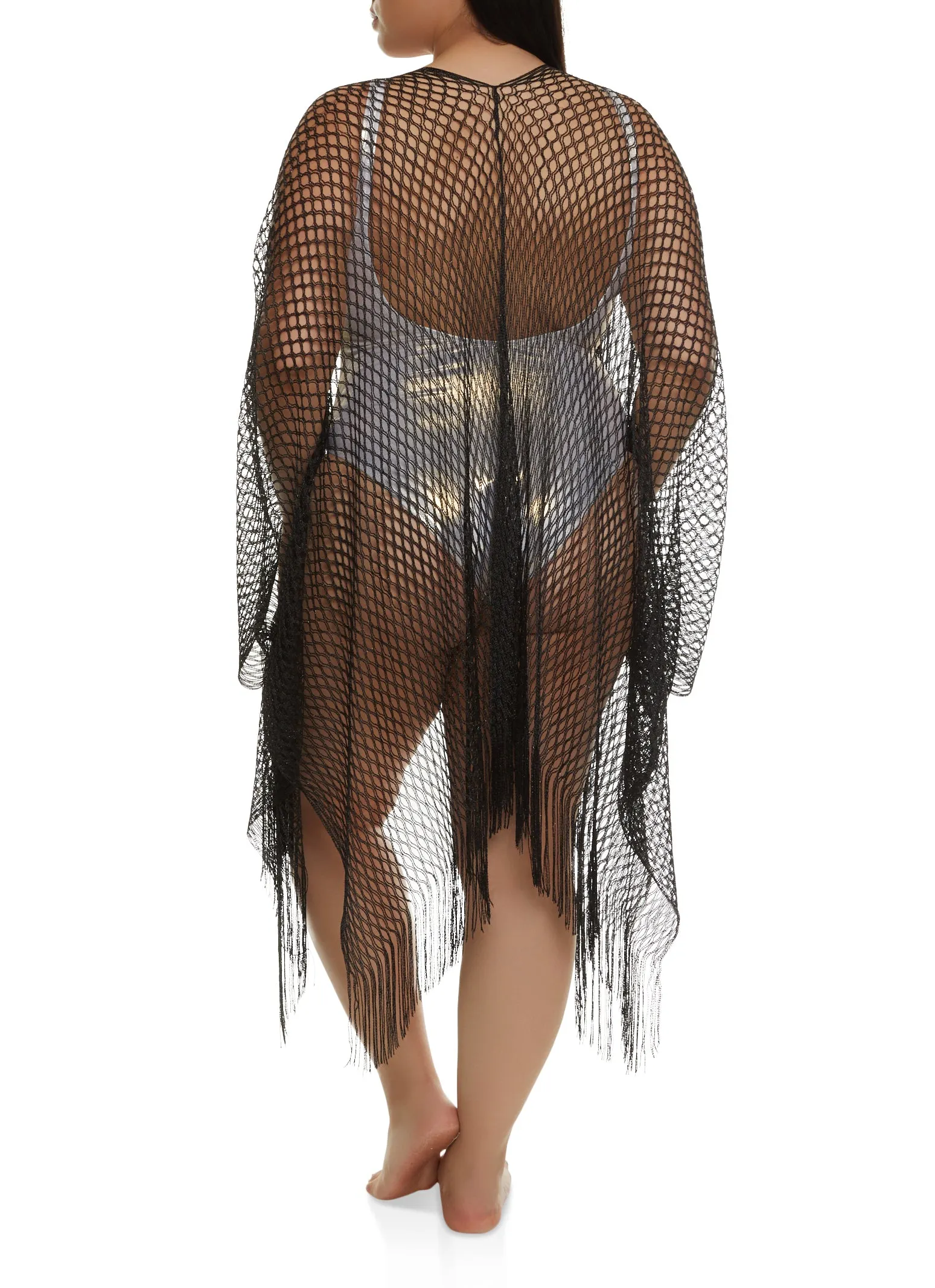 Lurex Fishnet Swim Cover Up Kimono sold by Rainbow product image thumbnail 2