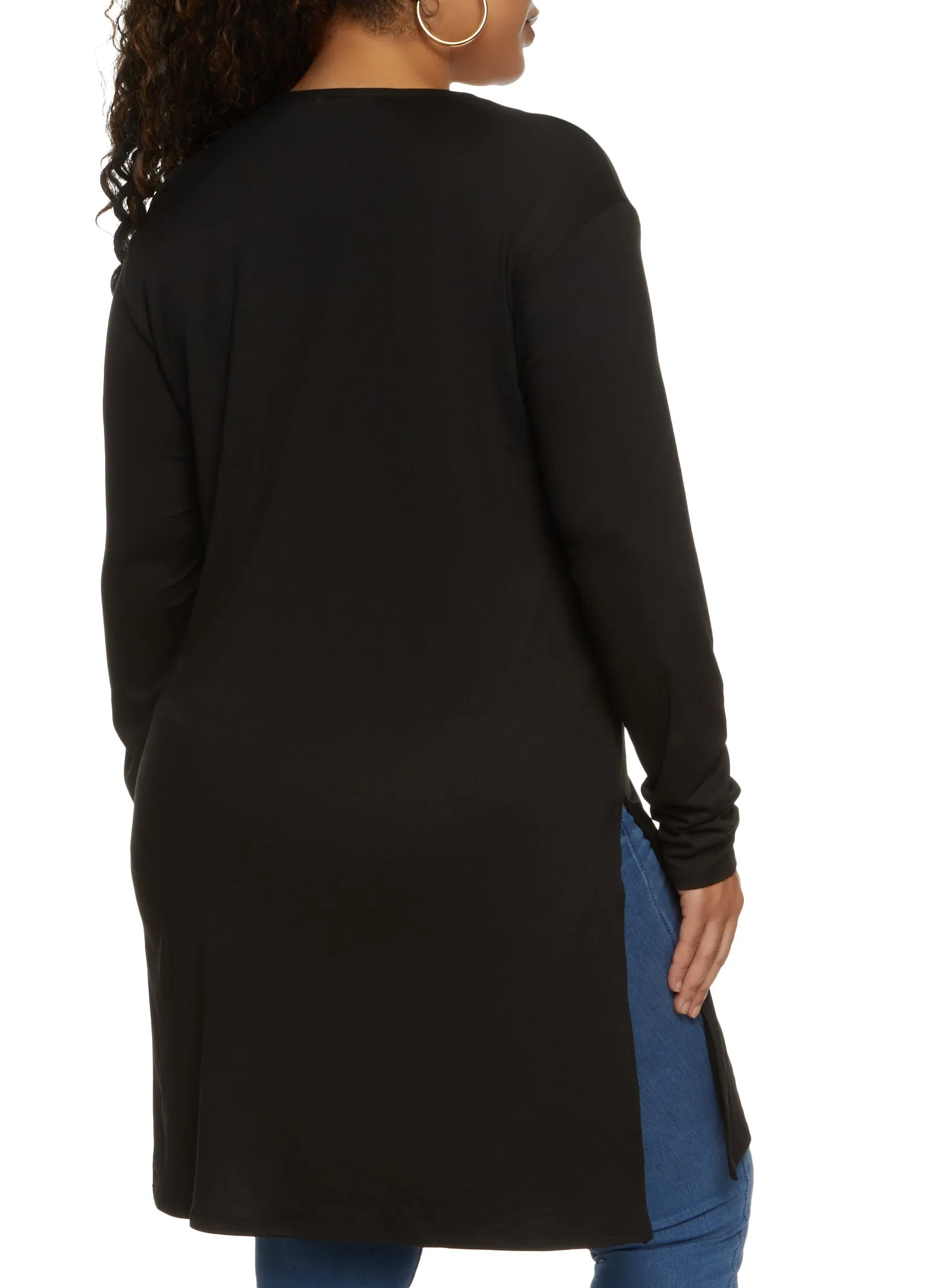 Plus Size Soft Knit Solid Duster sold by Rainbow product image thumbnail 2