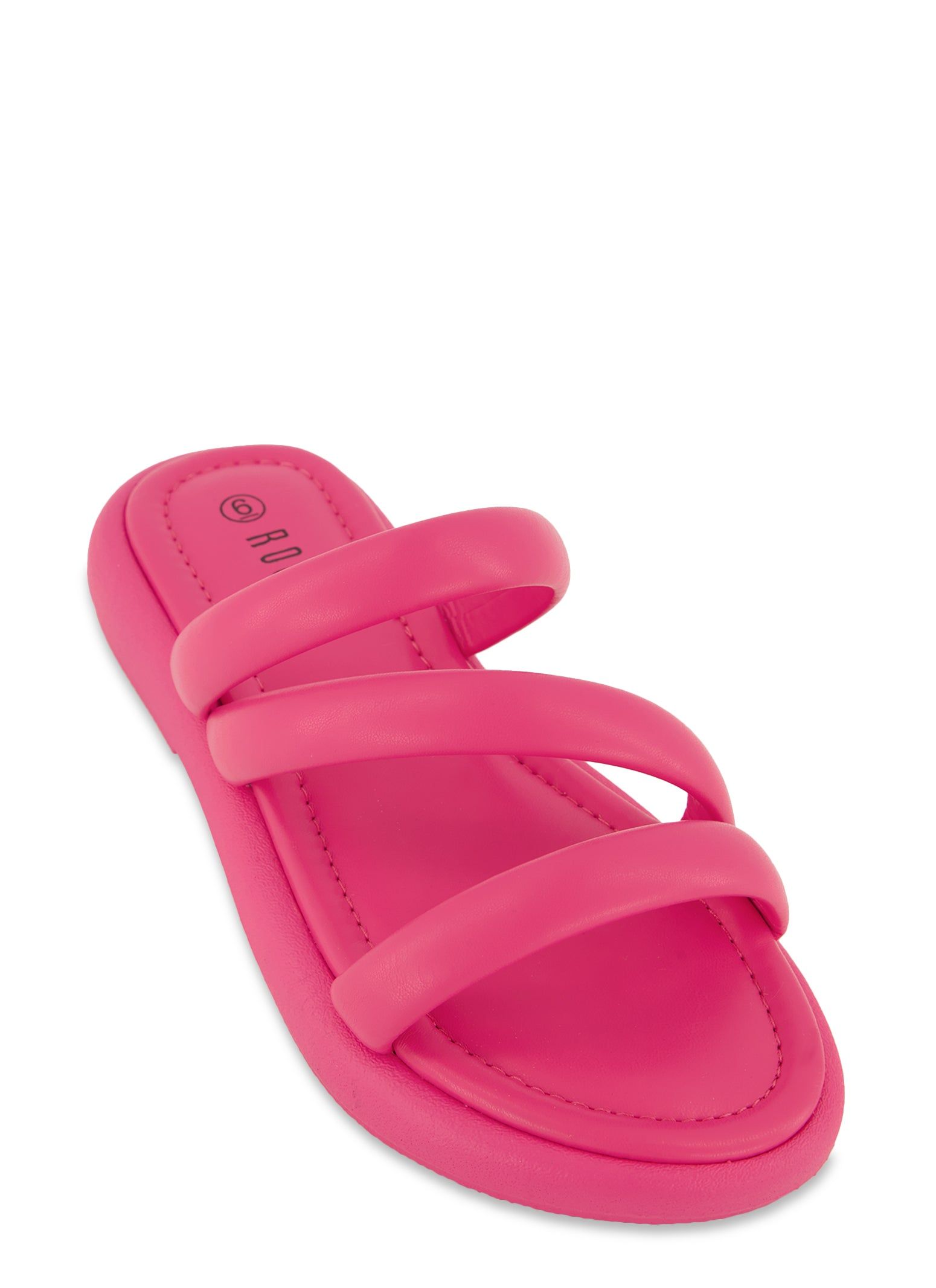 Asymmetrical Band Slide Sandals sold by Rainbow