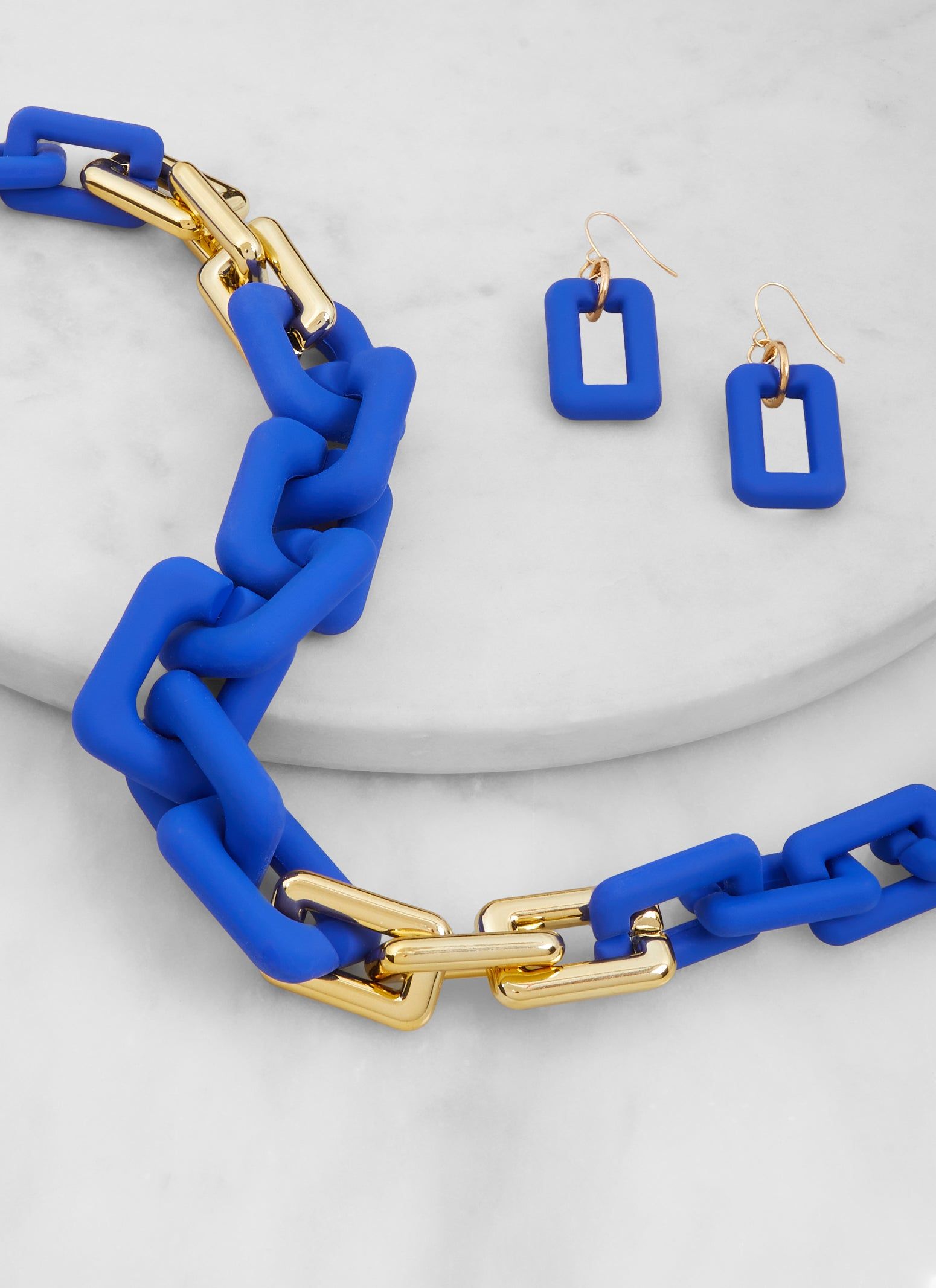 Chunky Color Block Chain Necklace and Drop Earrings sold by Rainbow product image thumbnail 2