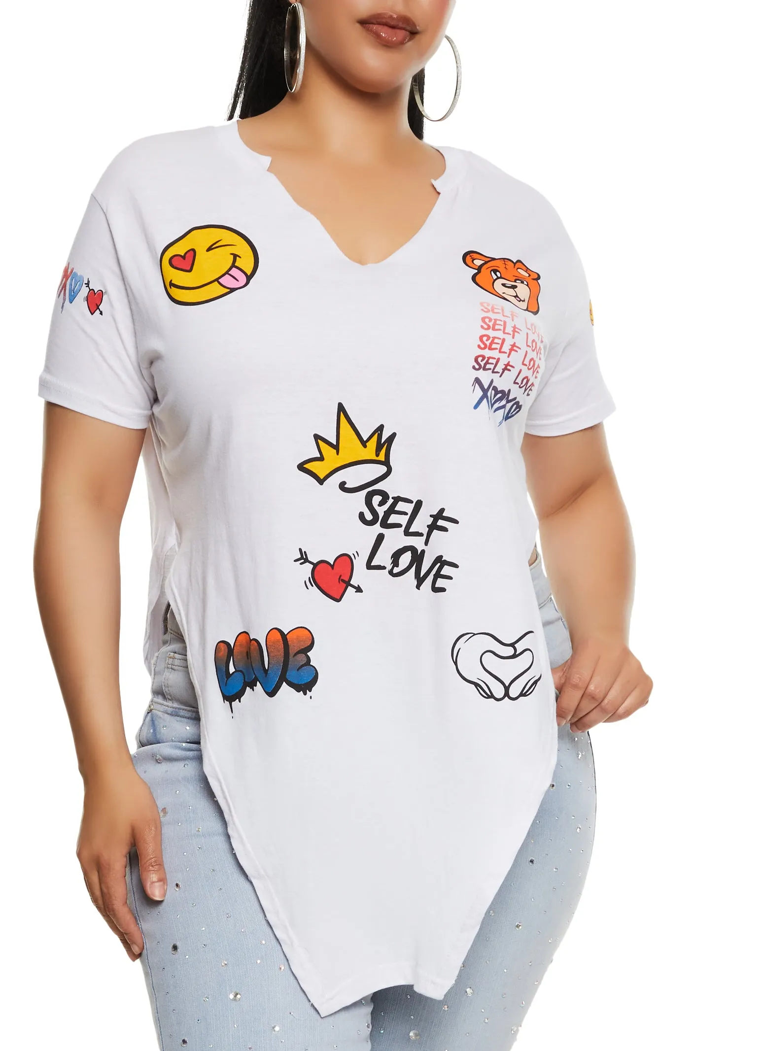 Plus Size Self Love Hanky Hem Graphic Tee sold by Rainbow product image thumbnail 2