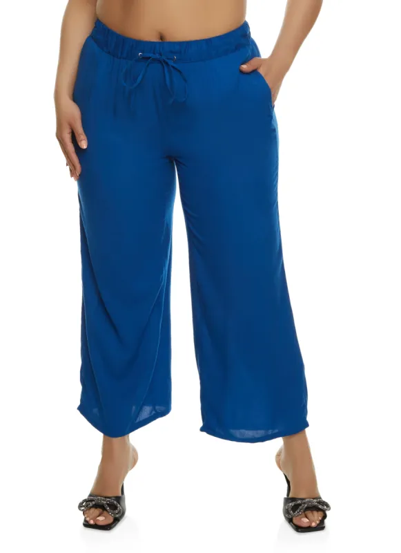 Plus Size Drawstring Palazzo Pants sold by Rainbow