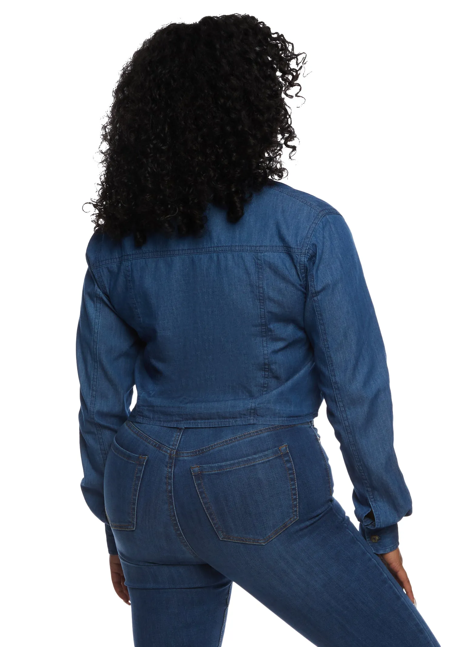 Denim Cropped Shirt sold by Rainbow product image thumbnail 3