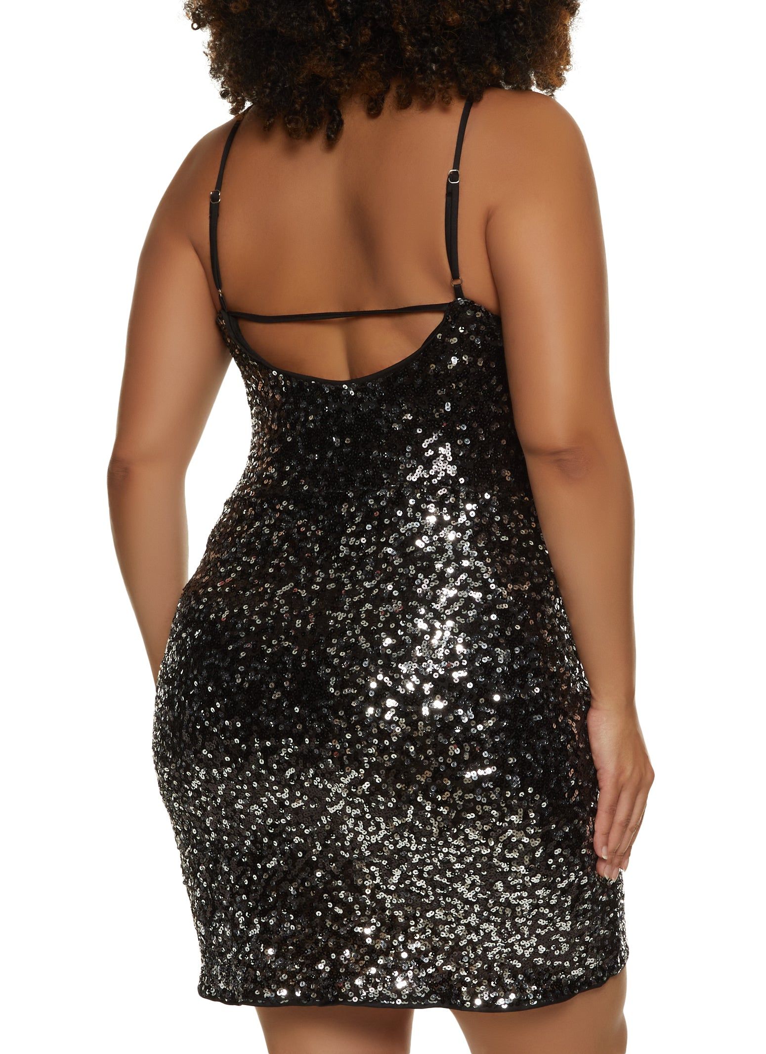 Plus Size Sequin Square Neck Mini Dress sold by Rainbow product image thumbnail 3