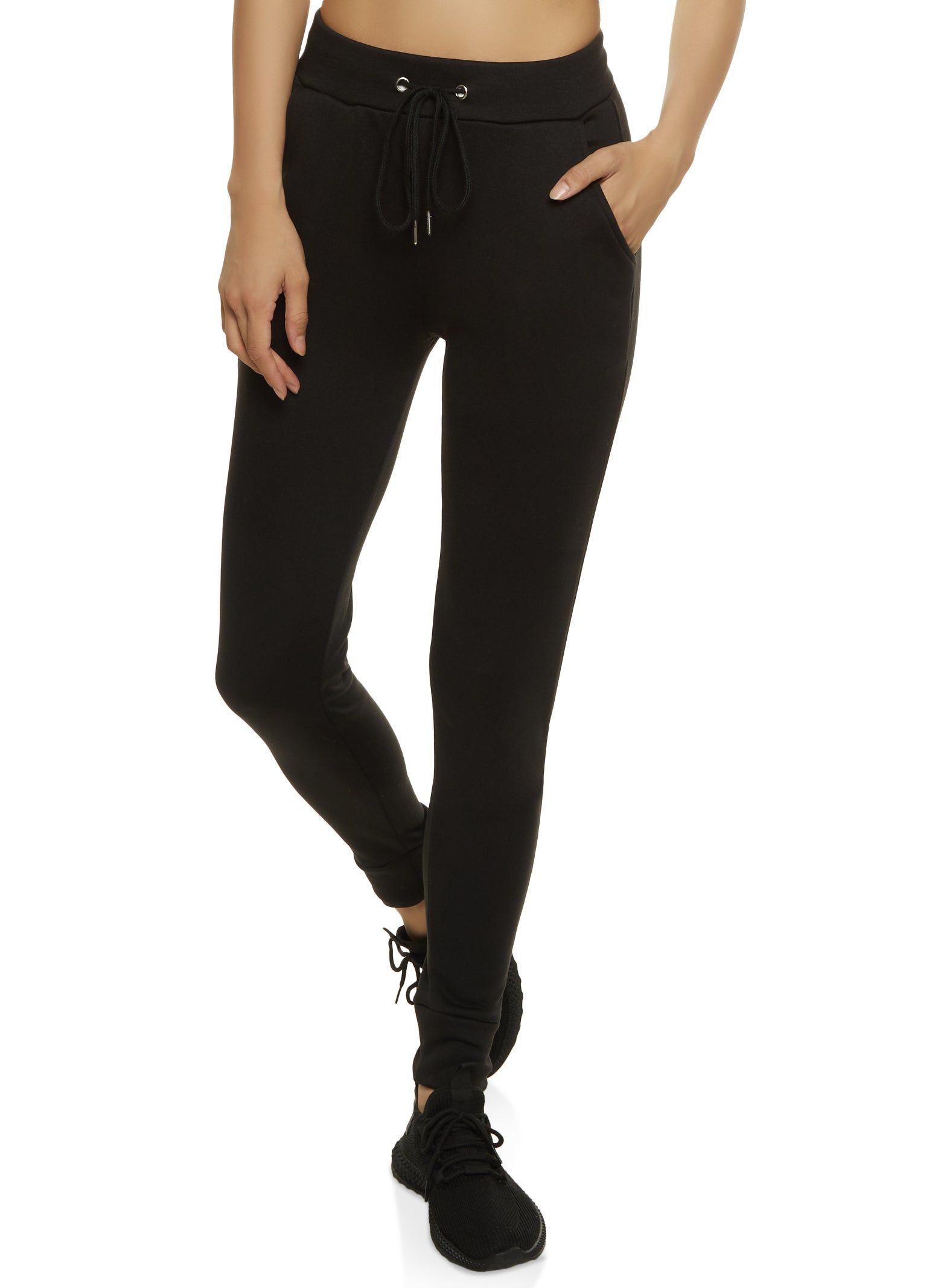 Basic Solid Fleece Drawstring Joggers sold by Rainbow