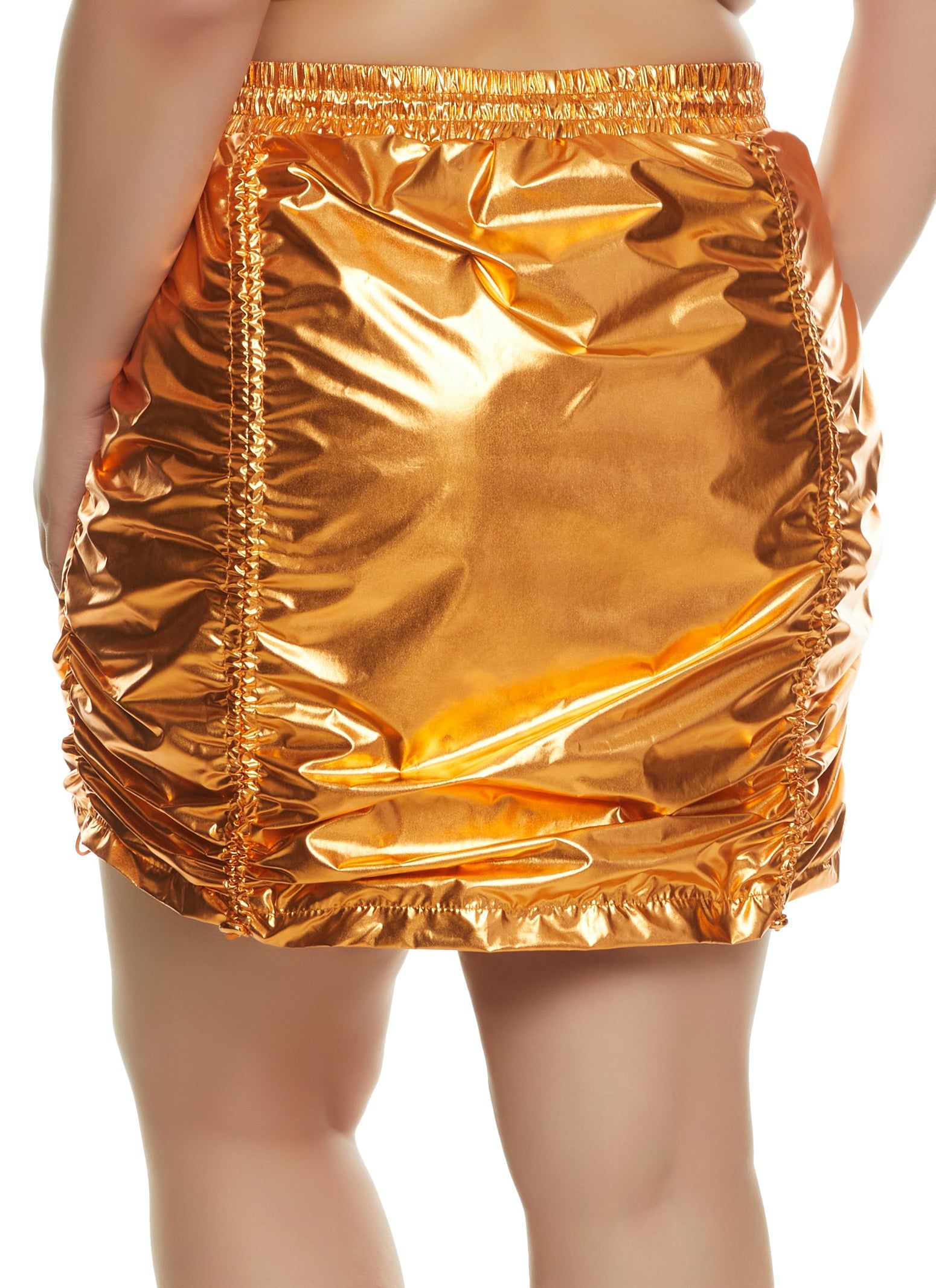 Plus Size Metallic Ruched Mini Skirt sold by Rainbow product image thumbnail 2