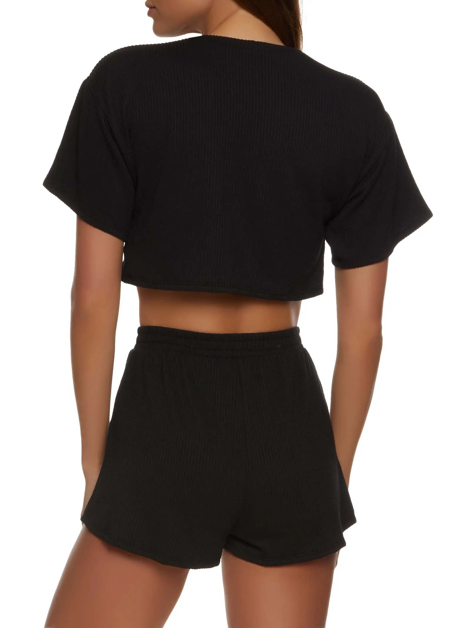 Ribbed Knit Boxy Crop Top sold by Rainbow product image thumbnail 2