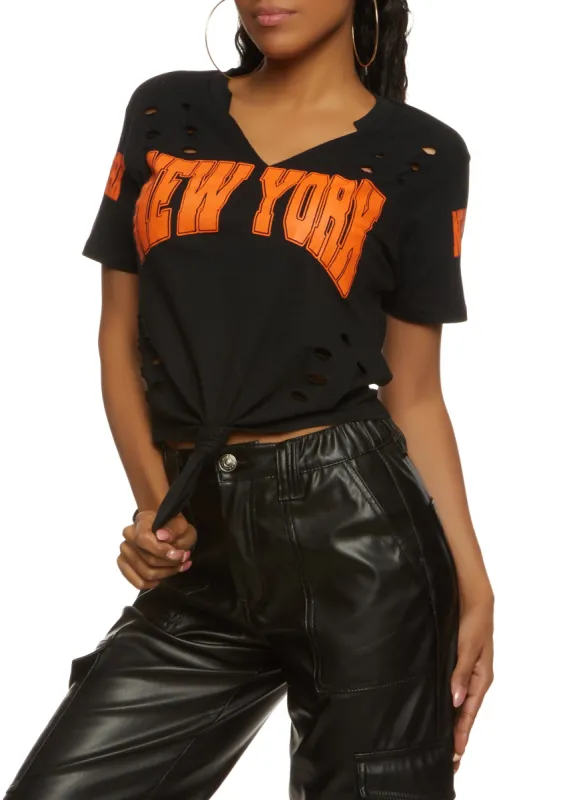 New York Laser Cut Graphic Tee sold by Rainbow