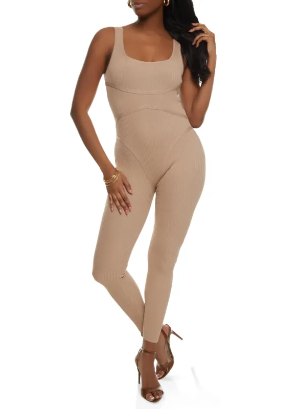Daisy Seamless Ribbed Knit Sleeveless Catsuit sold by Rainbow
