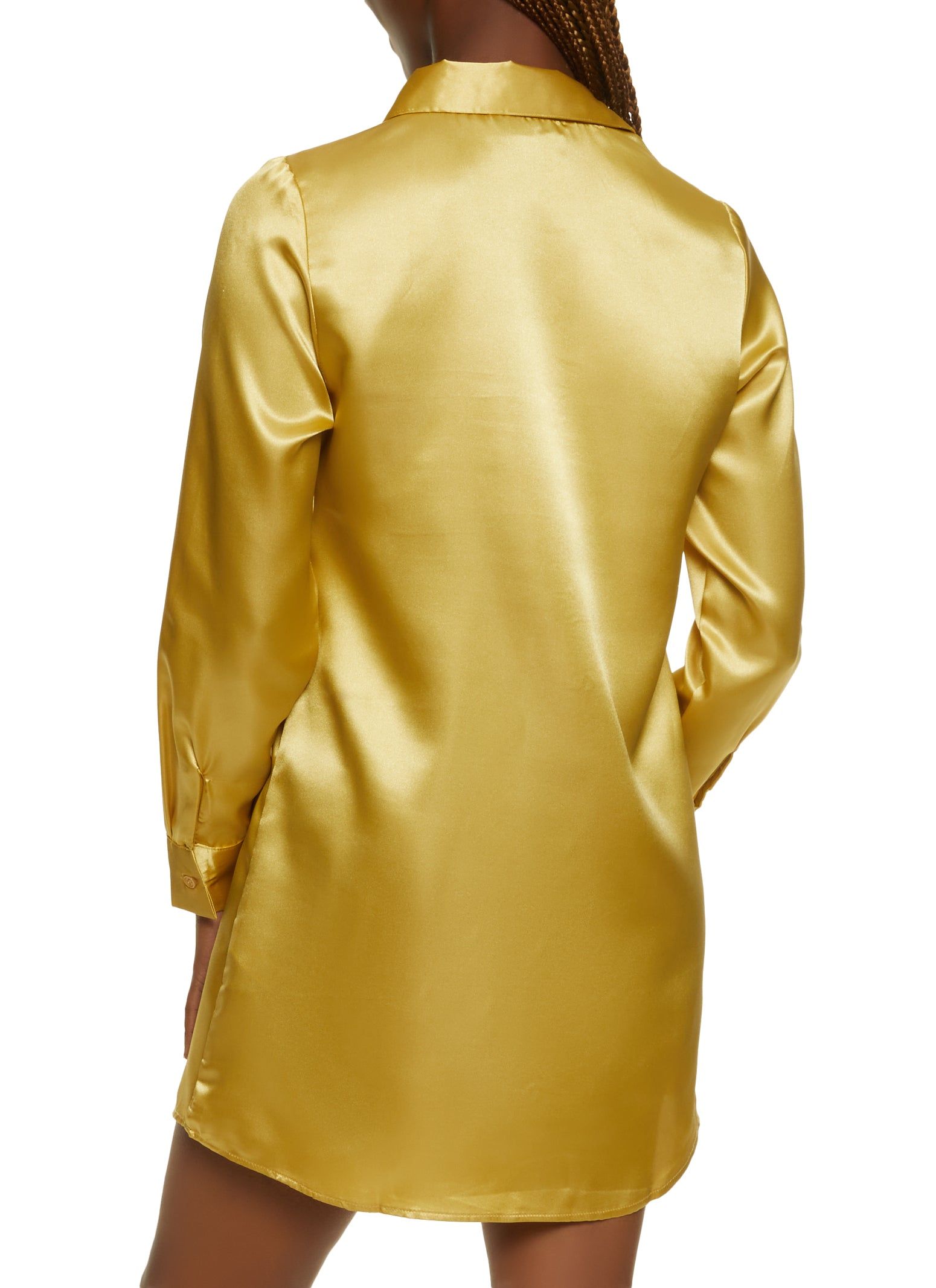 Satin Mini Shirt Dress sold by Rainbow product image thumbnail 3