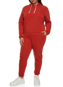 Plus Size Solid Pullover Hoodie sold by Rainbow