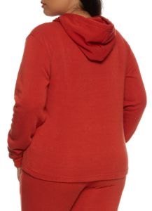 Plus Size Solid Pullover Hoodie sold by Rainbow