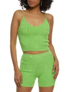 Cable Knit Cropped Cami sold by Rainbow