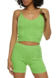 Cable Knit Cropped Cami sold by Rainbow