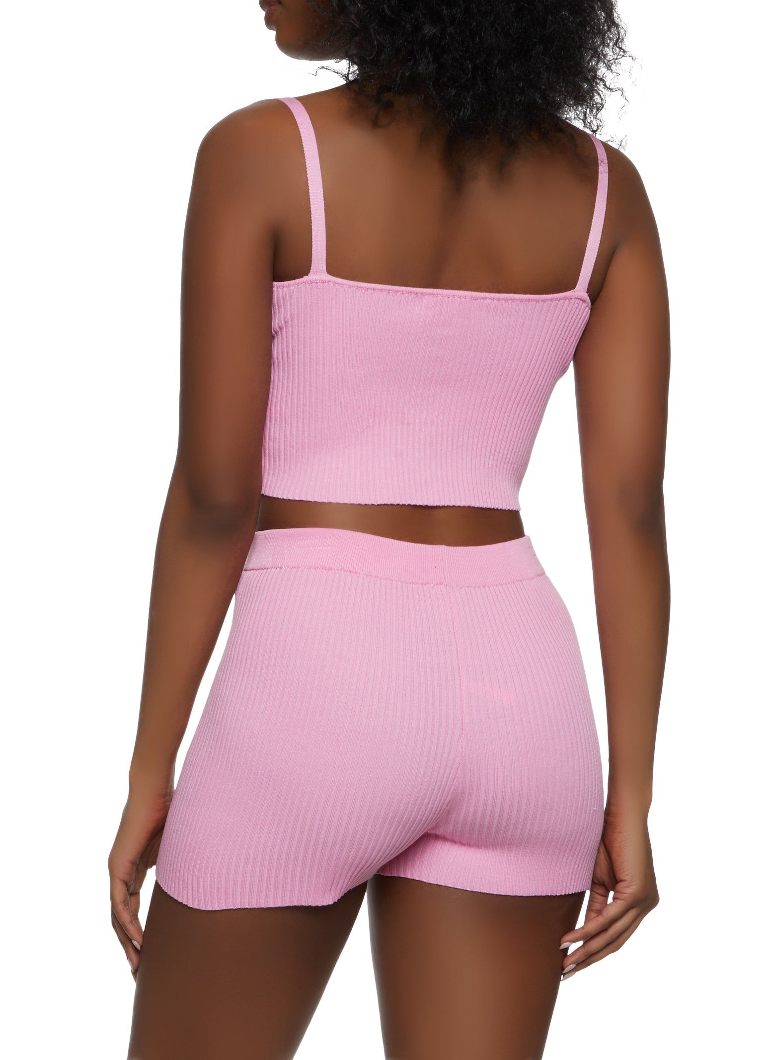 Ribbed Hook and Eye Cropped Cami sold by Rainbow product image thumbnail 3