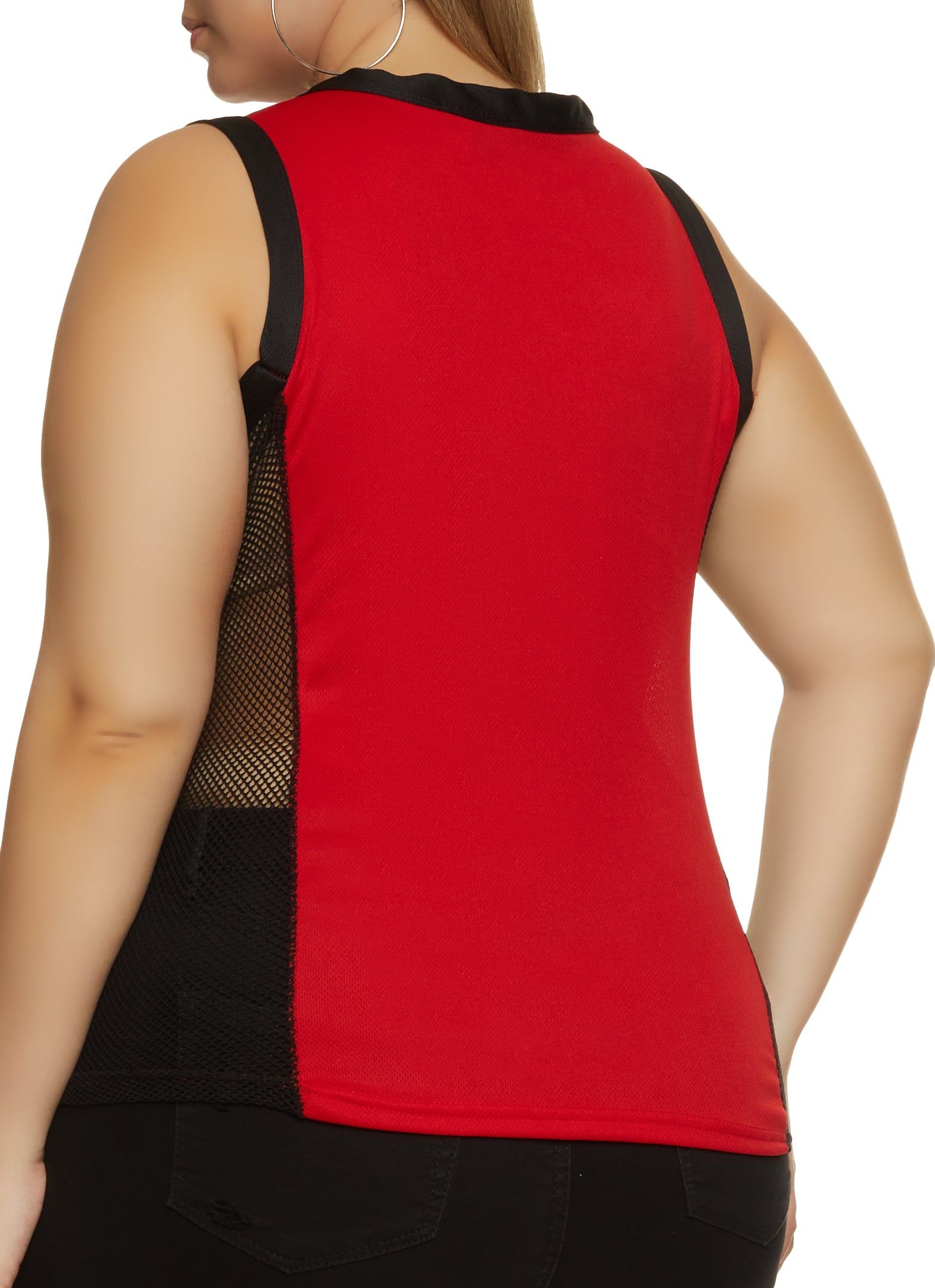 Plus Size Brooklyn 83 Fishnet Detail Tank Top sold by Rainbow product image thumbnail 2