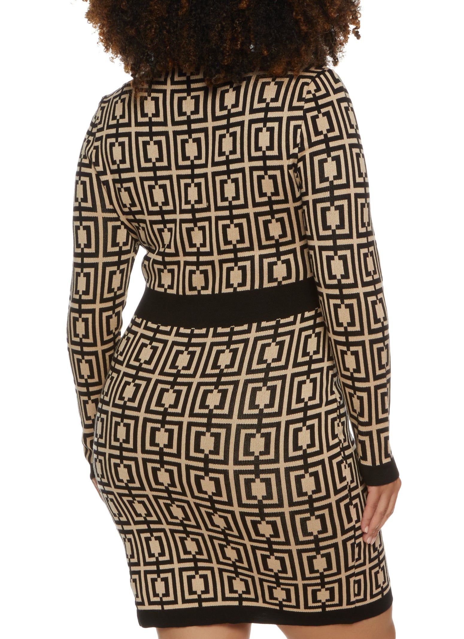 Plus Size Patterned Faux Button Sweater Dress sold by Rainbow product image thumbnail 3