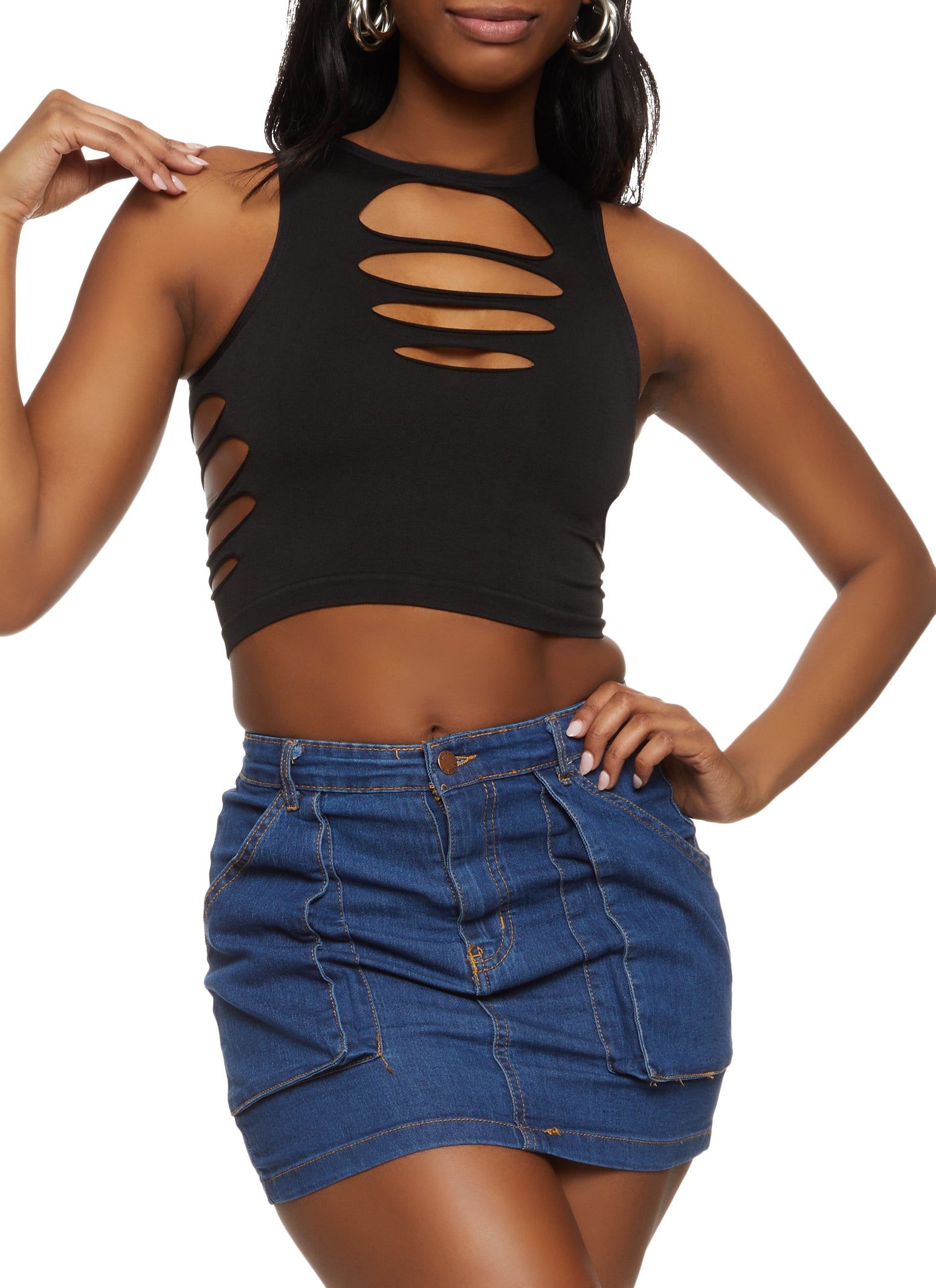 Laser Cut Seamless Crop Top sold by Rainbow
