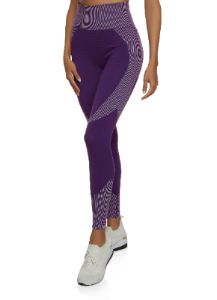 Seamless Striped Detail Waffle Knit Leggings sold by Rainbow