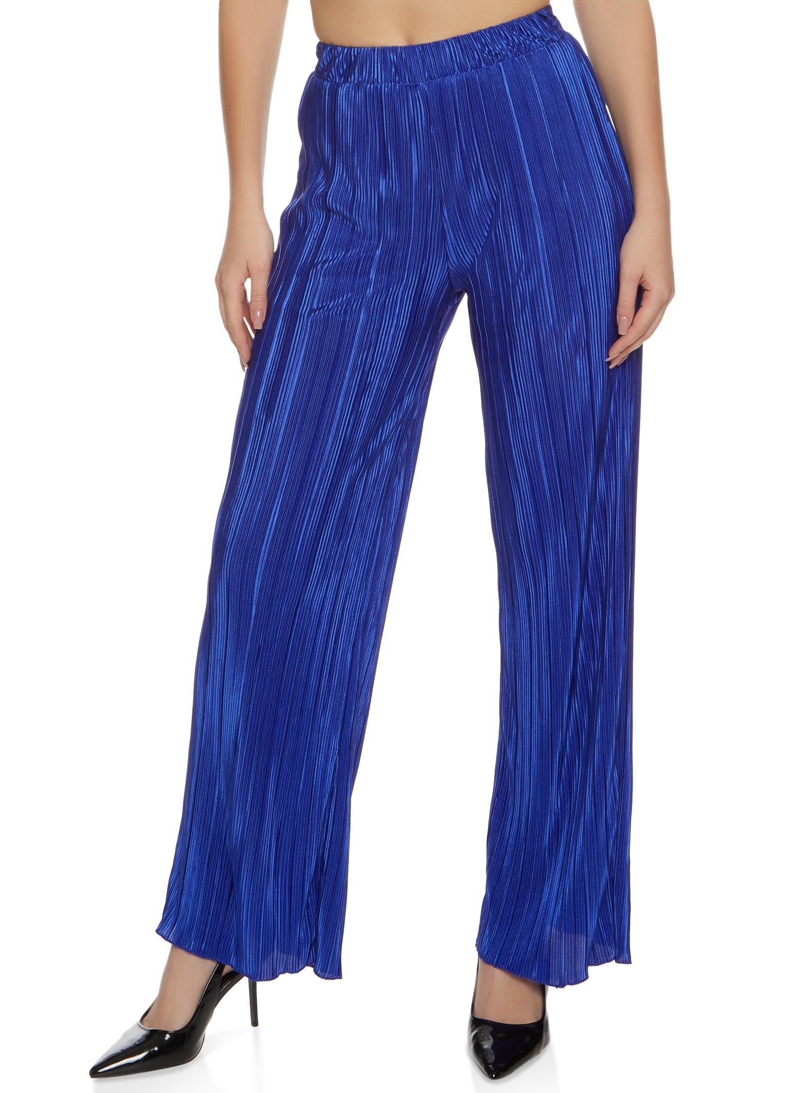 Plisse High Waisted Wide Leg Pants sold by Rainbow