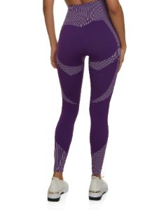 Seamless Striped Detail Waffle Knit Leggings sold by Rainbow