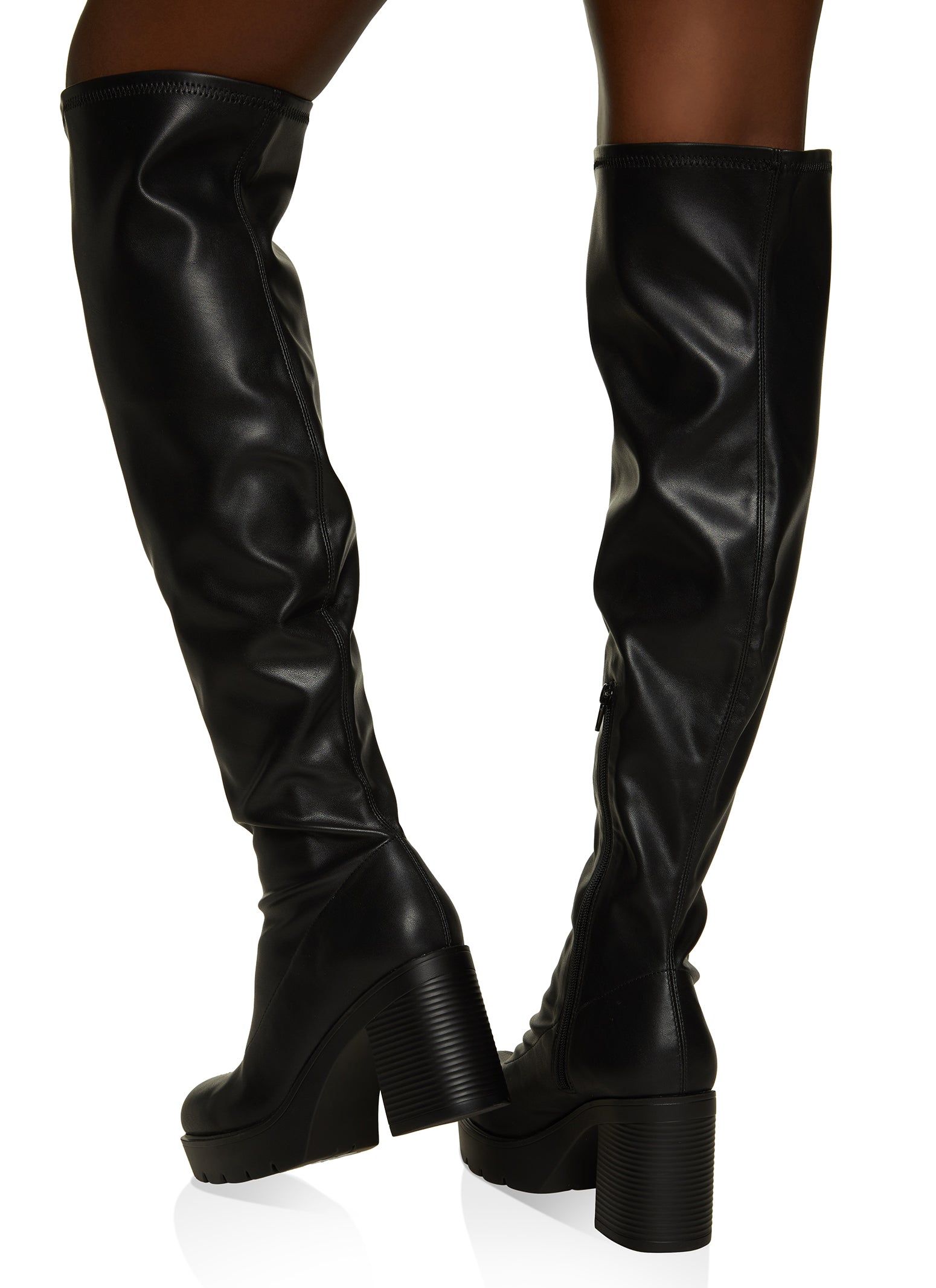 Over the Knee Platform Block Heel Boots sold by Rainbow product image thumbnail 3
