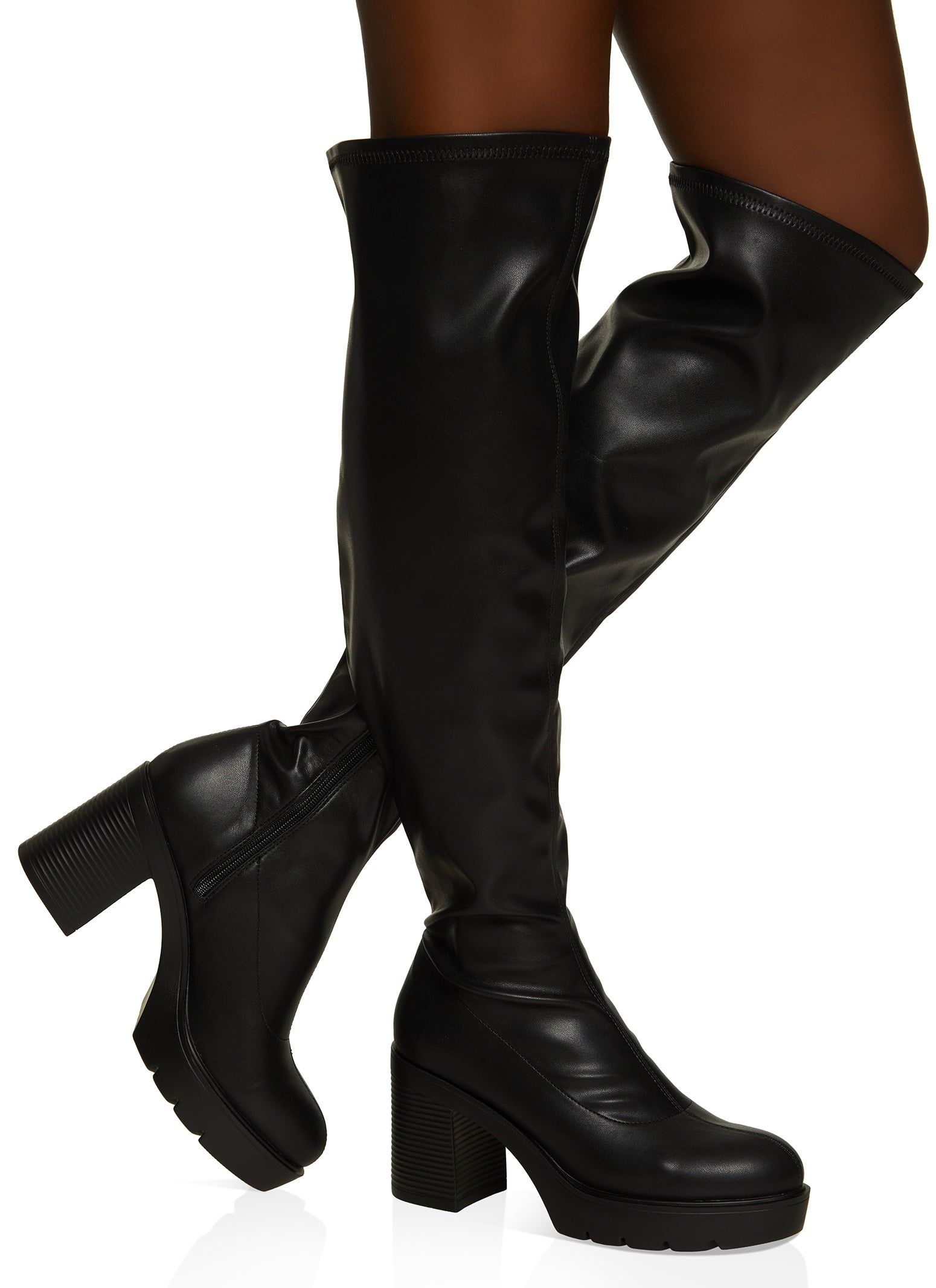 Over the Knee Platform Block Heel Boots sold by Rainbow