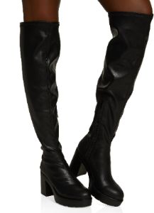 Over the Knee Platform Block Heel Boots sold by Rainbow