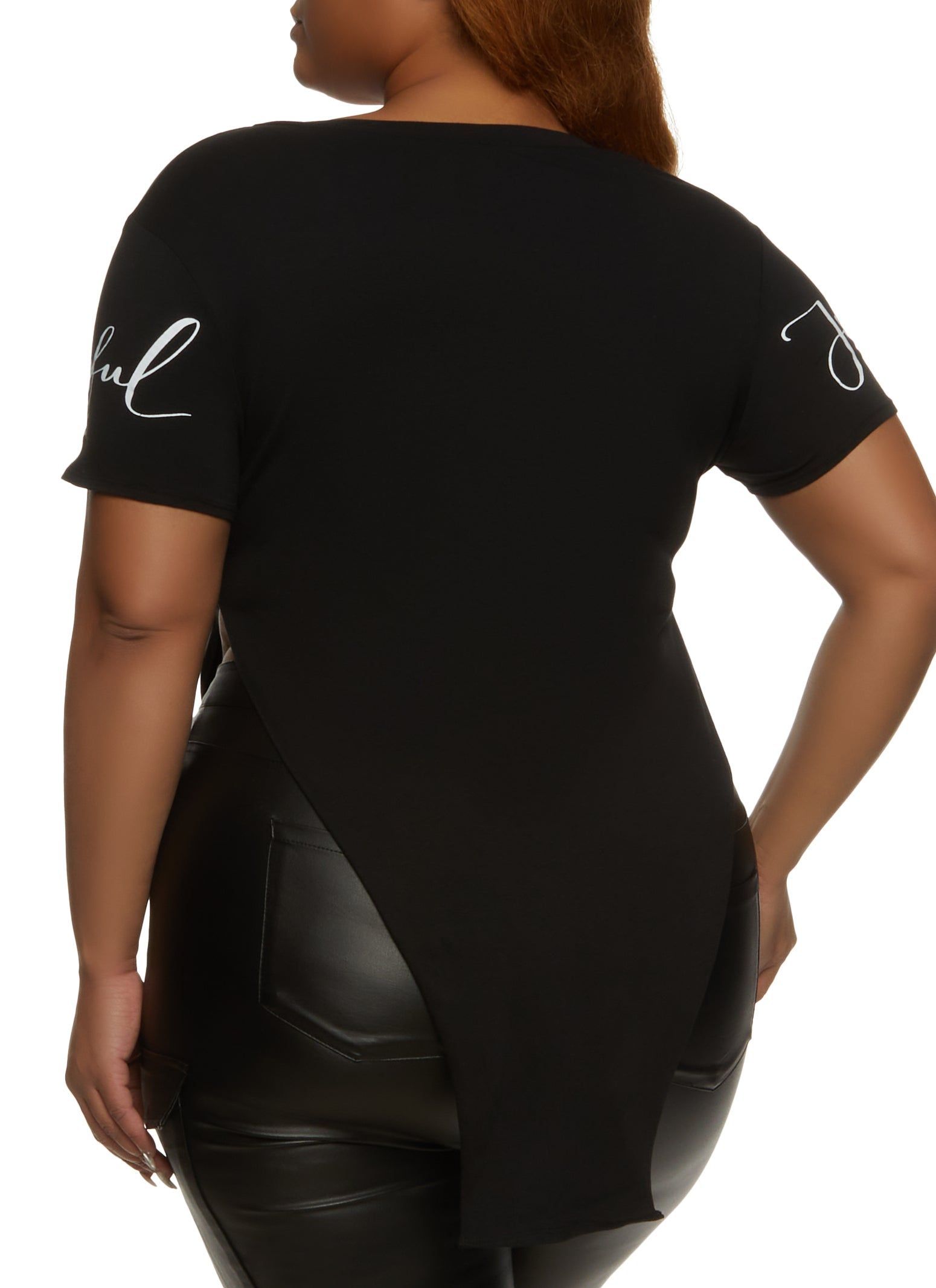 Plus Size Be Joyful Always Notch Neck Top sold by Rainbow product image thumbnail 2