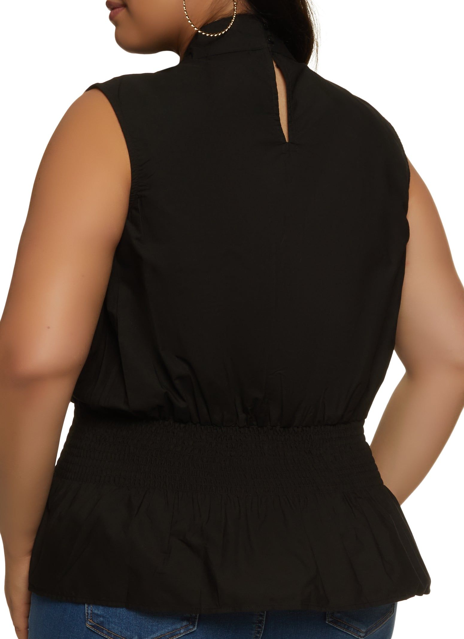 Plus Size Tie Neck Sleeveless Blouse sold by Rainbow product image thumbnail 2