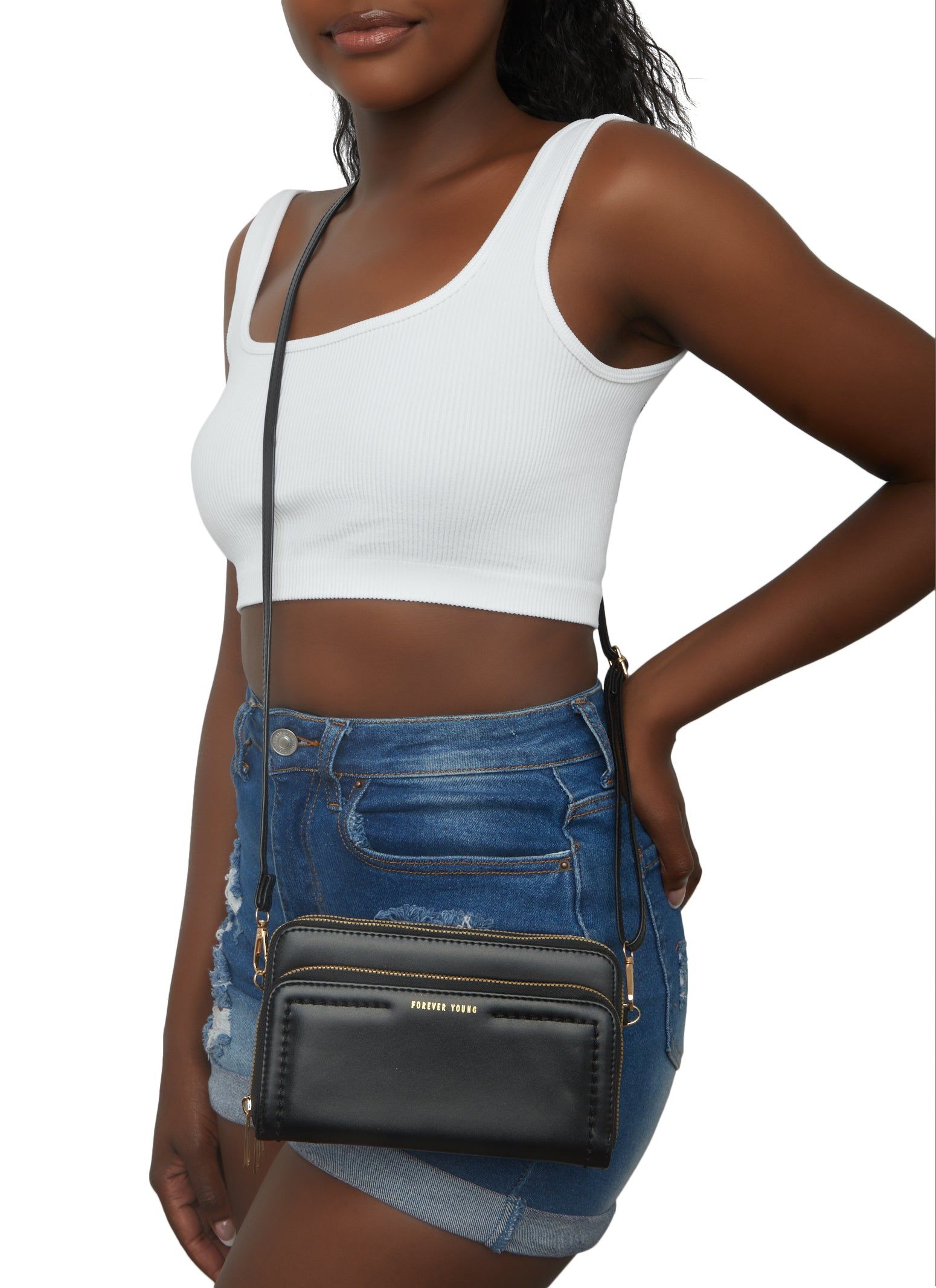 Triple Zipper Convertible Crossbody Bag sold by Rainbow