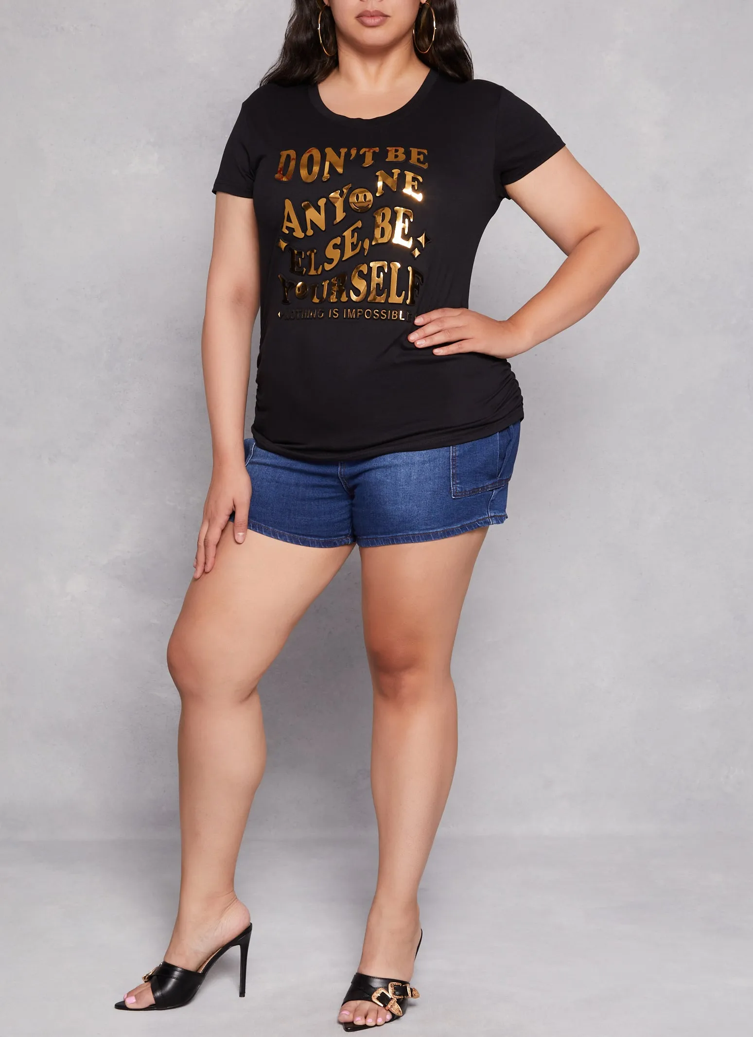 Plus Size Be Yourself 3D Foil Graphic Tee sold by Rainbow product image thumbnail 2