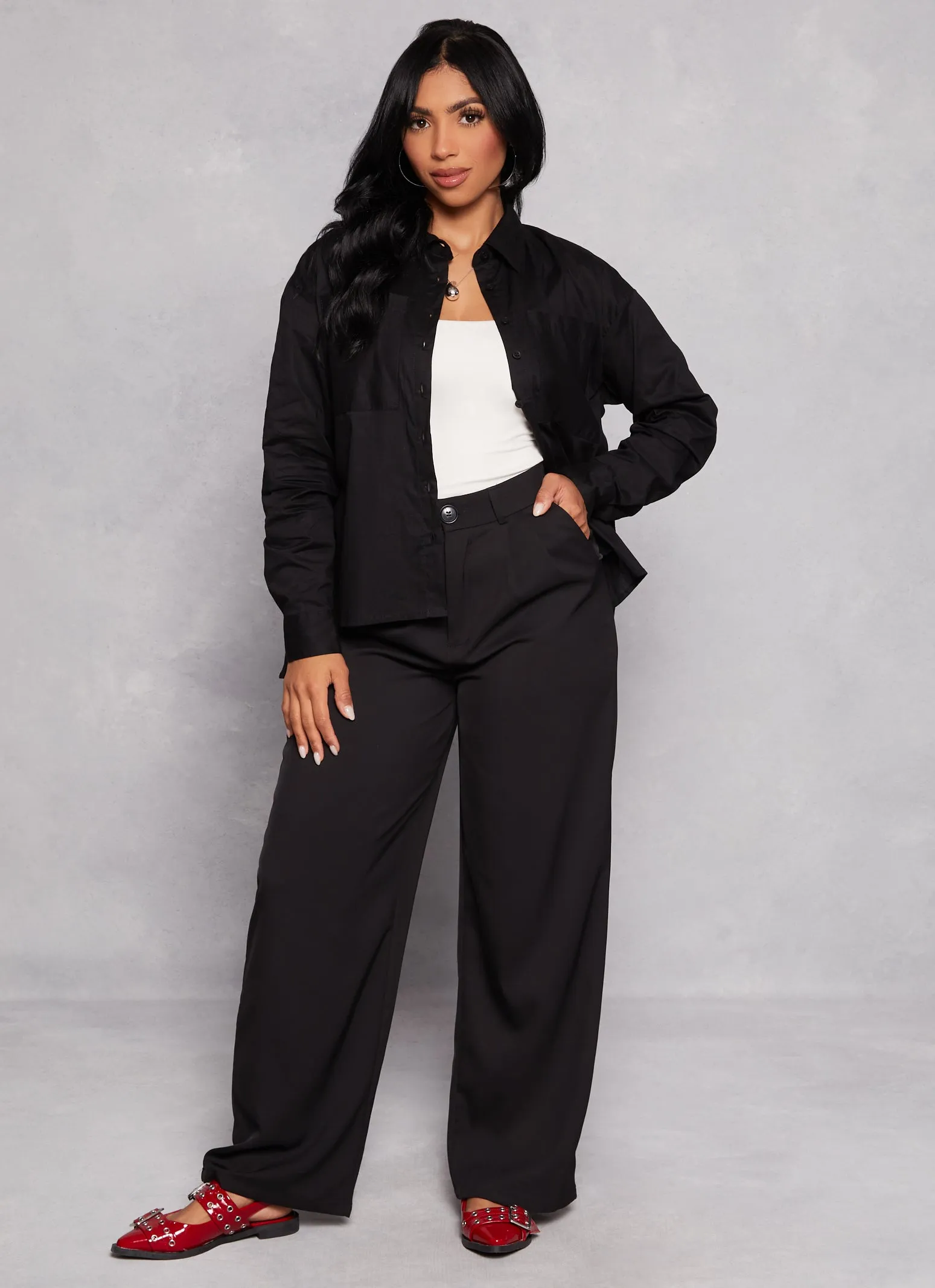 Button Front Cuffed Sleeve Shirt sold by Rainbow product image thumbnail 2