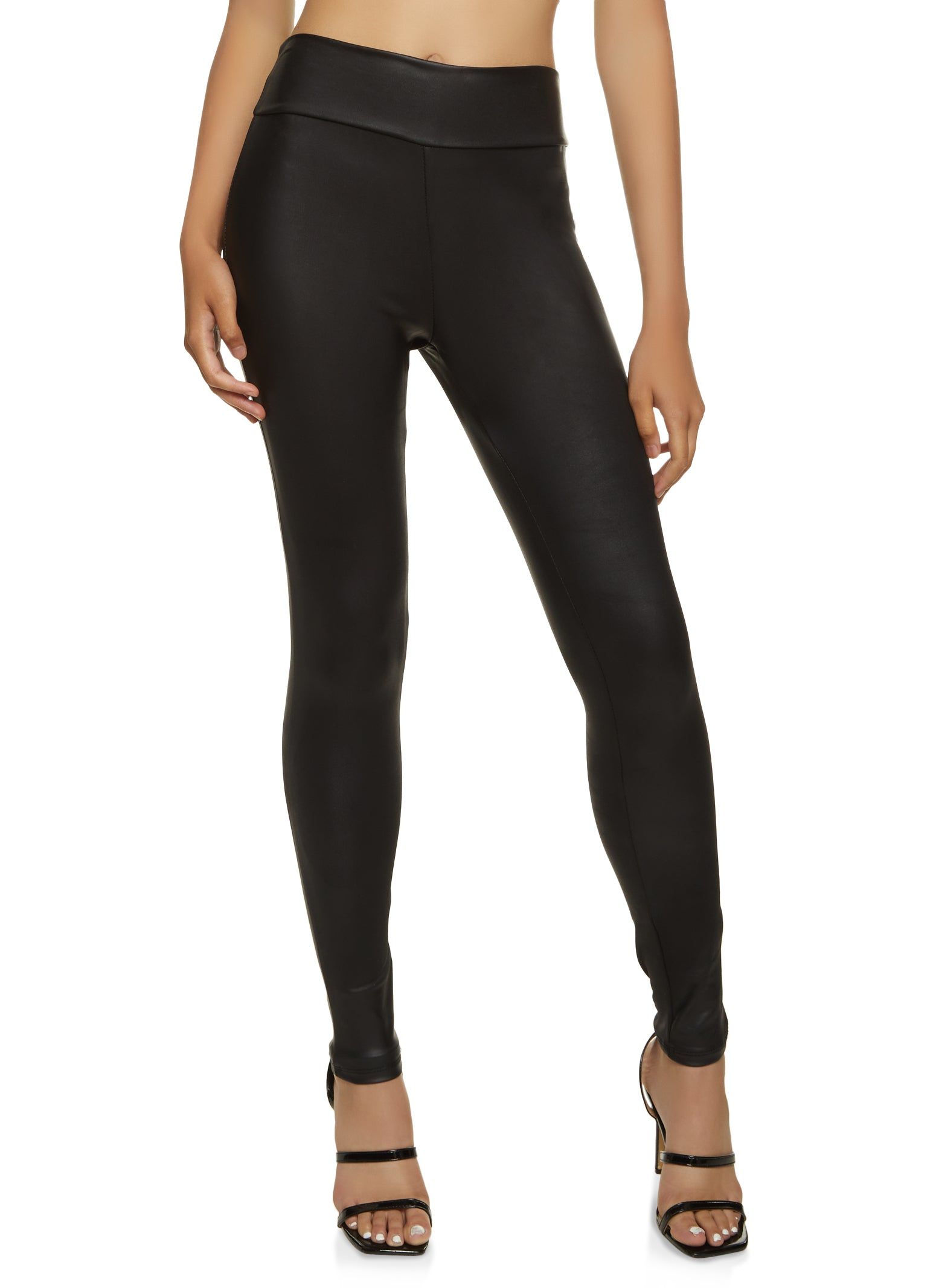 Faux Leather High Waist Leggings sold by Rainbow