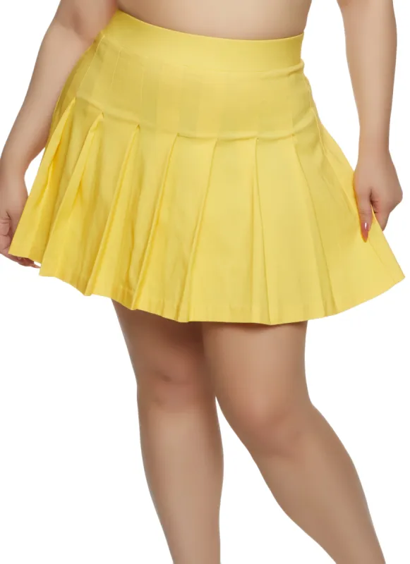 Plus Size Crepe Knit Pleated Skirt sold by Rainbow